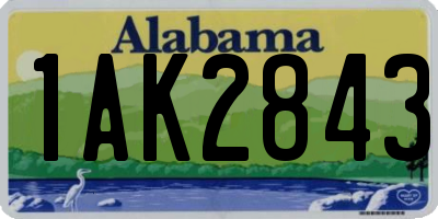 AL license plate 1AK2843