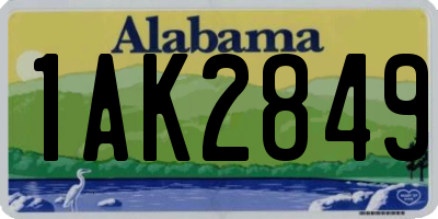 AL license plate 1AK2849