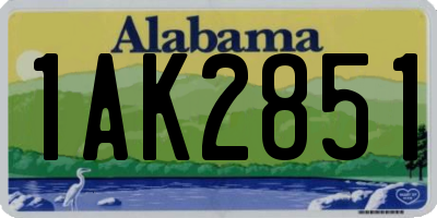 AL license plate 1AK2851