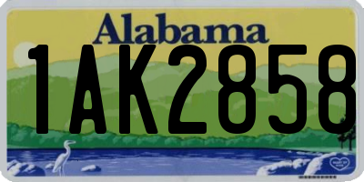 AL license plate 1AK2858