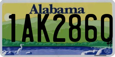 AL license plate 1AK2860