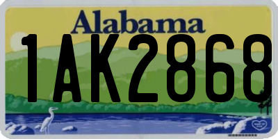 AL license plate 1AK2868