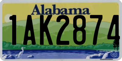 AL license plate 1AK2874