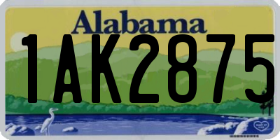 AL license plate 1AK2875