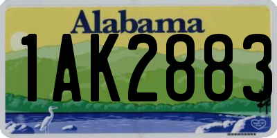 AL license plate 1AK2883