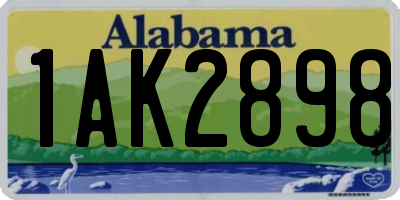 AL license plate 1AK2898