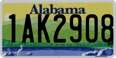 AL license plate 1AK2908