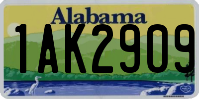 AL license plate 1AK2909