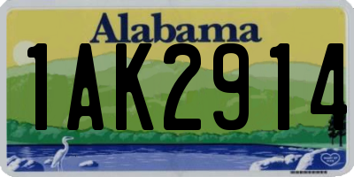 AL license plate 1AK2914