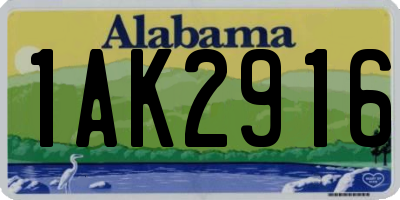 AL license plate 1AK2916