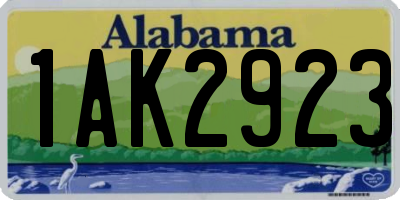 AL license plate 1AK2923