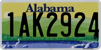 AL license plate 1AK2924