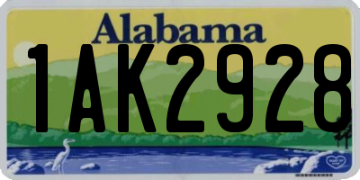 AL license plate 1AK2928