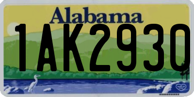 AL license plate 1AK2930