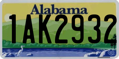 AL license plate 1AK2932