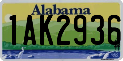 AL license plate 1AK2936