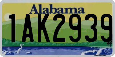 AL license plate 1AK2939