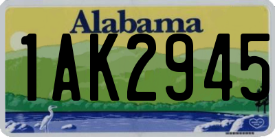AL license plate 1AK2945