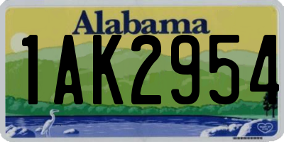 AL license plate 1AK2954