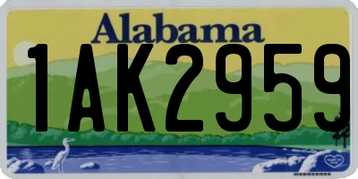 AL license plate 1AK2959