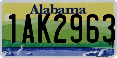 AL license plate 1AK2963
