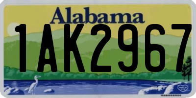 AL license plate 1AK2967
