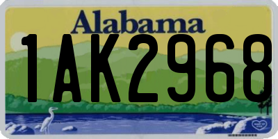 AL license plate 1AK2968