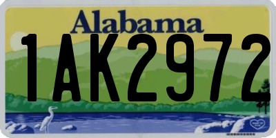 AL license plate 1AK2972