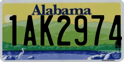 AL license plate 1AK2974