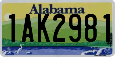 AL license plate 1AK2981