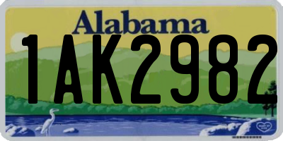 AL license plate 1AK2982
