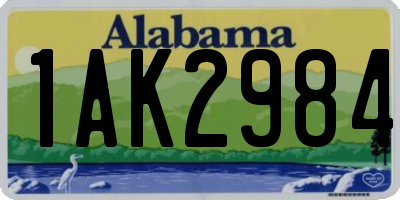 AL license plate 1AK2984