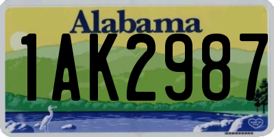 AL license plate 1AK2987