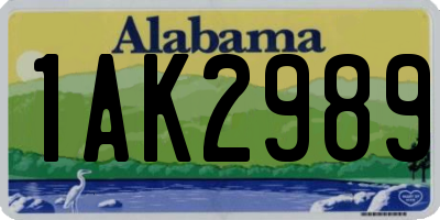 AL license plate 1AK2989