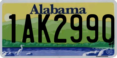 AL license plate 1AK2990