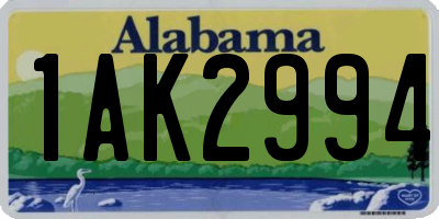 AL license plate 1AK2994