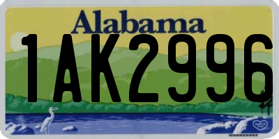 AL license plate 1AK2996