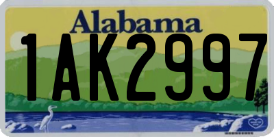 AL license plate 1AK2997