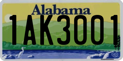 AL license plate 1AK3001