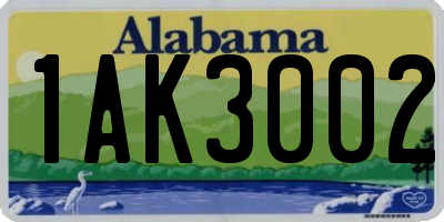 AL license plate 1AK3002