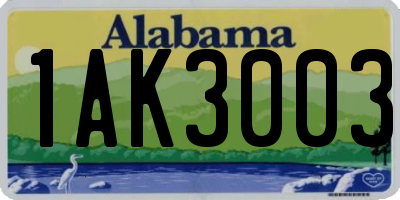 AL license plate 1AK3003