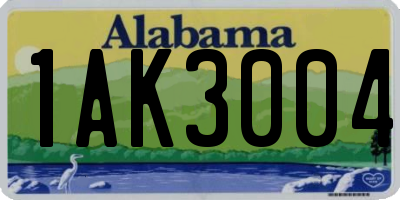 AL license plate 1AK3004