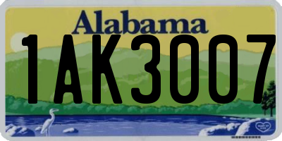 AL license plate 1AK3007