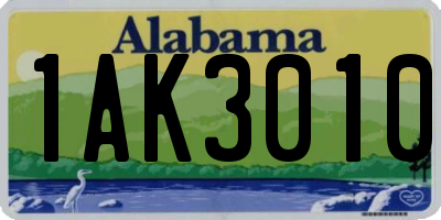 AL license plate 1AK3010
