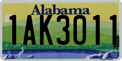 AL license plate 1AK3011