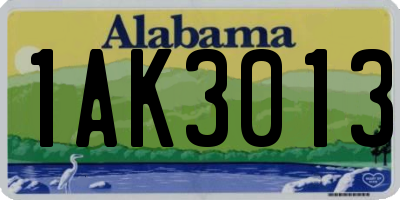 AL license plate 1AK3013