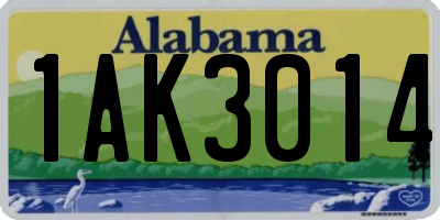 AL license plate 1AK3014