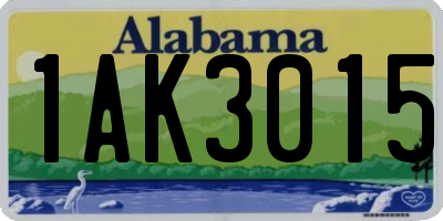 AL license plate 1AK3015