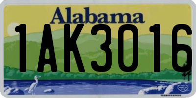 AL license plate 1AK3016