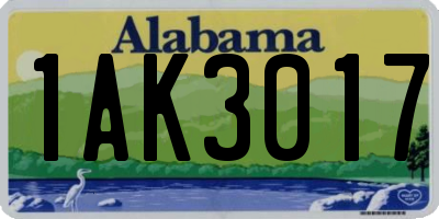 AL license plate 1AK3017